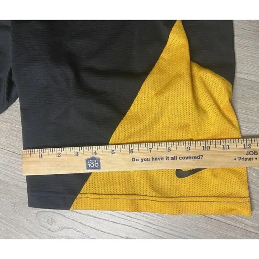 Nike Dri-Fit Athletic Football Shorts Mens S Black Yellow‎ Training Basketball